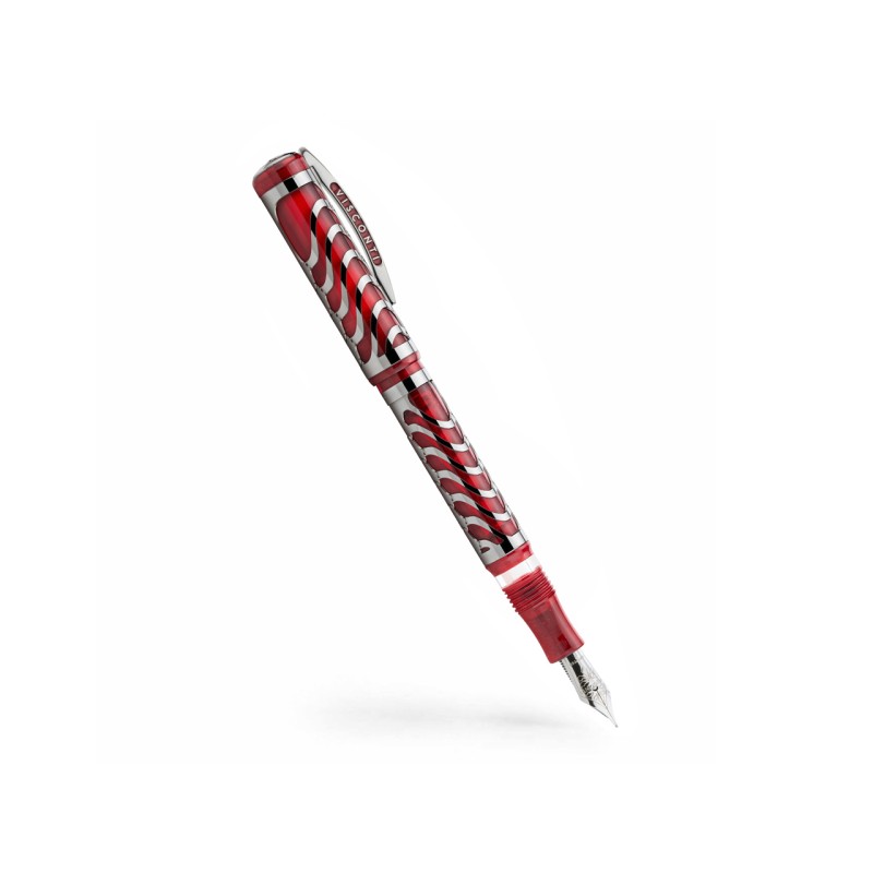 Visconti Skeleton Red Fountain Pen 18KT M - Limited Edition