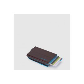 Porta carte di credito con sliding system Piquadro Blue Square Mogano PP5959B2R/MO