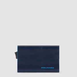 Piquadro Credit Card Case with sliding system Blue Square PP5959B2R/BLUE