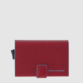 Piquadro Double compact wallet with sliding system Blue Square Red PP5961B2R/R