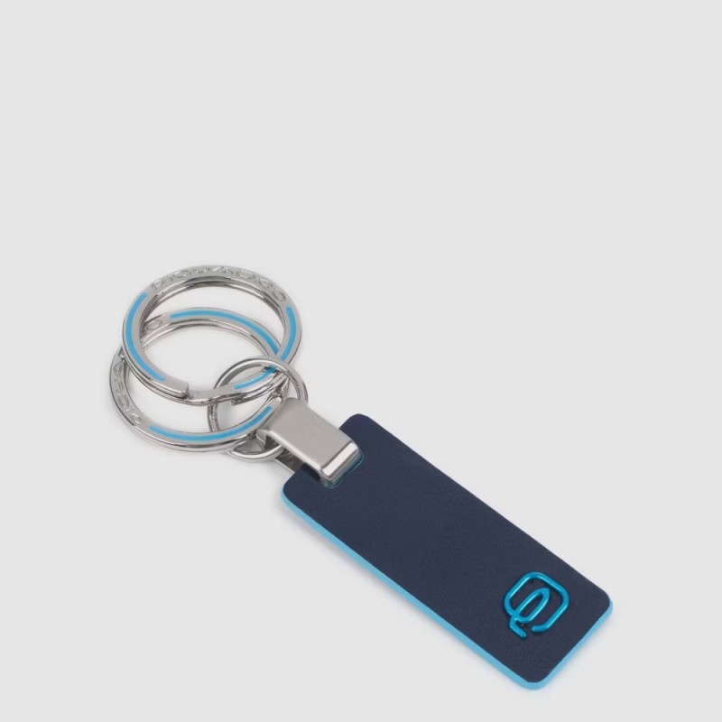 Piquadro Two-ring Keychain Blue Square PC3755B2/BLUE