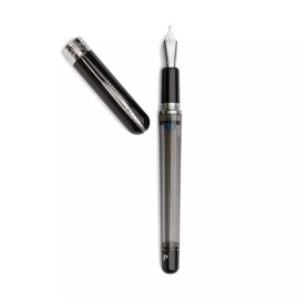 Pineider Avatar UR Twin Tank Touchdown Fountain Pen Grapene Black FP EF