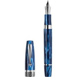 Montegrappa Penna Stilografica Extra Otto 1930 Blu Mediterraneo - Pennino EF