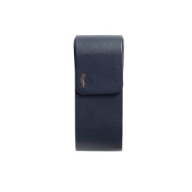 Pineider 2 Pens Case realised with calfskin leather Blue Tyrrhenian