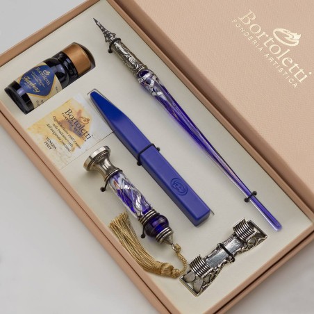 Bortoletti Calligraphy Set Leopardi Blue