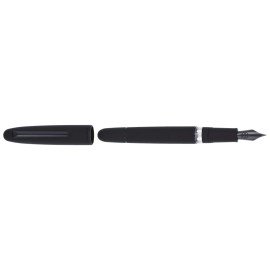 Raven black matte fountain pen with push piston F