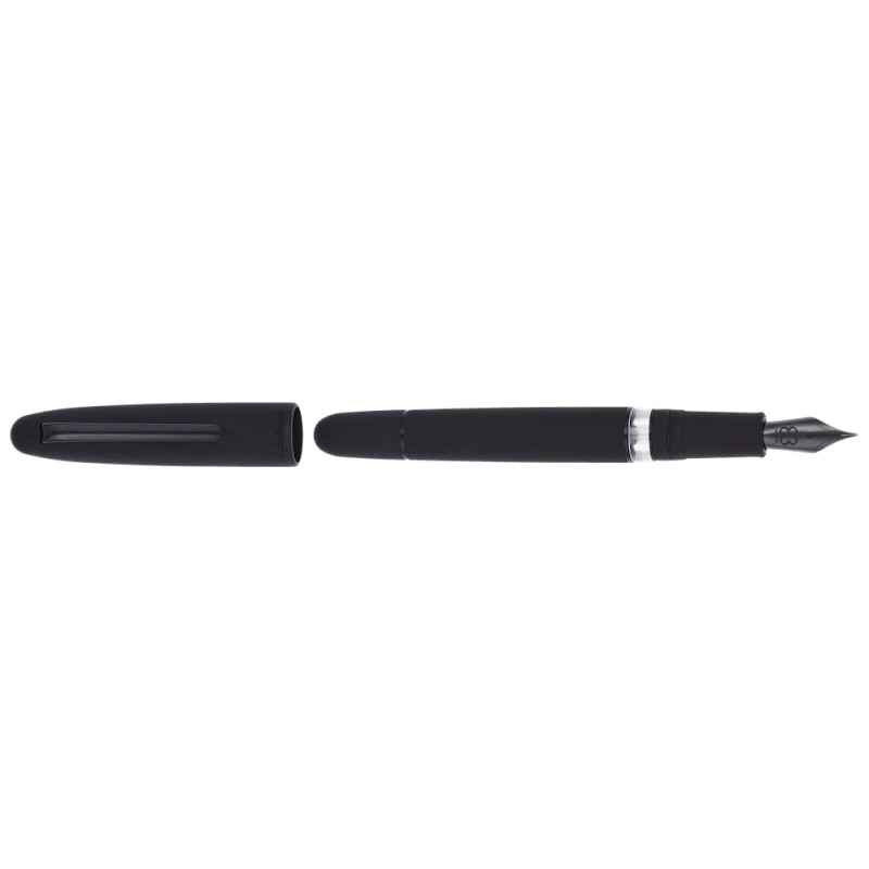 Raven black matte fountain pen with push piston F