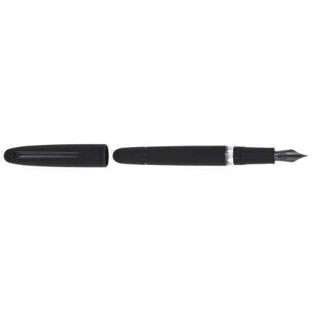 Raven black matte fountain pen with push piston F