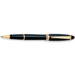 Aurora Ipsilon Resin Rollerball Pen Black gold trim