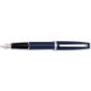 Aurora Style Fountain Pen Blue Chrome plated trim Fine nib E12-CB