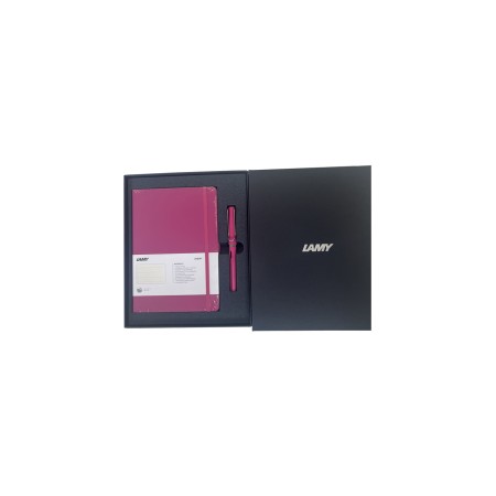 Set Lamy - penna stilografica Safari rosa F + taccuino softcover A5 rosa