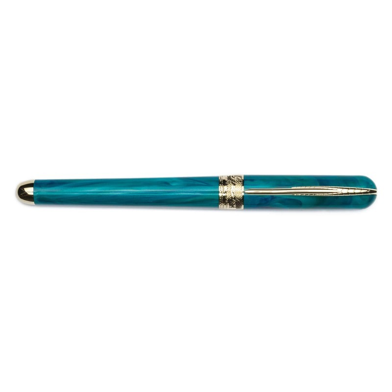 Penna stilografica Pineider Avatar De Luxe Gold Abalone Green F