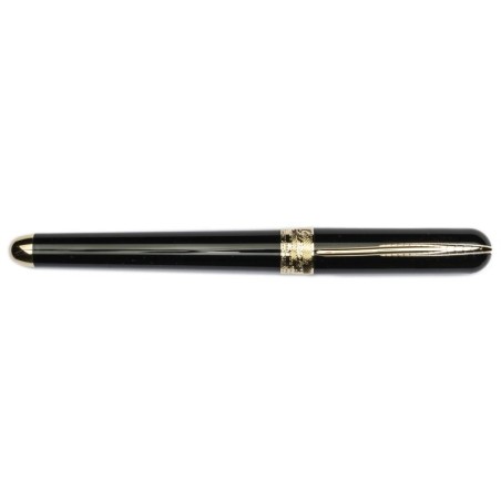 Pineider Avatar De Luxe Gold Fountain Pen Graphene Black - Extra fine nib