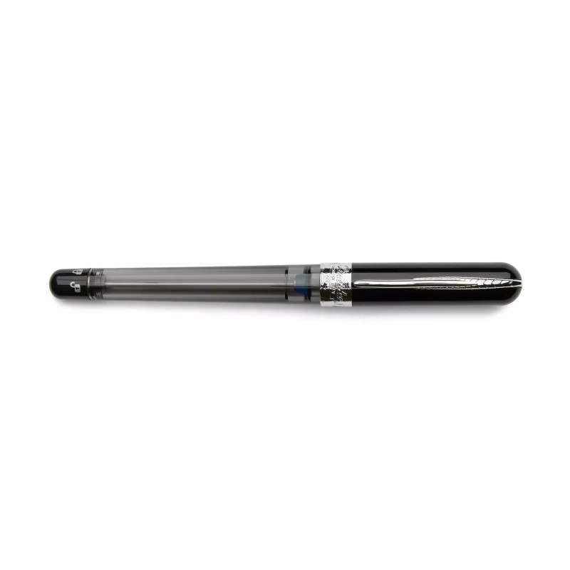 Pineider Avatar Twin Tank Touchdown Fountain Pen Grapene Black FP F