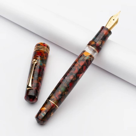 Leonardo Momento Magico Millefiori Fountain Pen Gold trims Fine nib