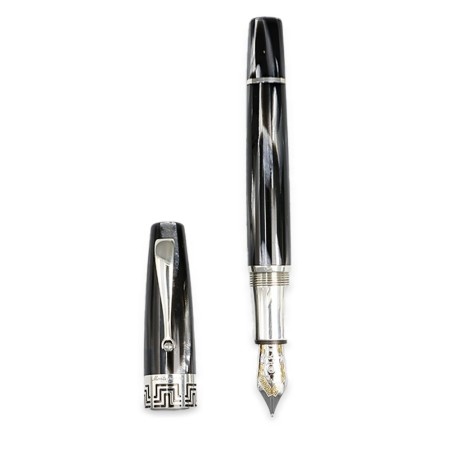 Montegrappa Penna Stilografica Extra 1930 Nero & Bianco - Pennino F