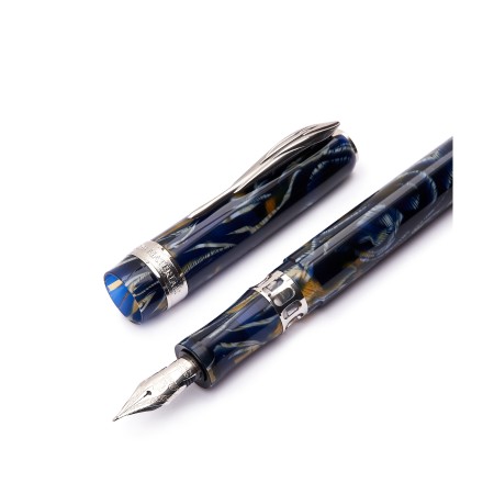 Penna Stilografica Pineider Antichi Materiali Wild Blue Palladium EF