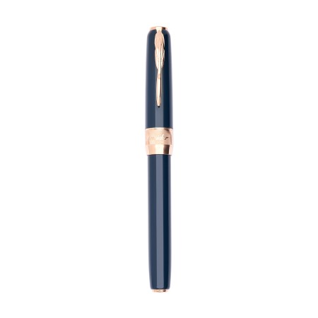 Pineider Classic Fountain Pen Peacock Rose Gold trims Fine nib