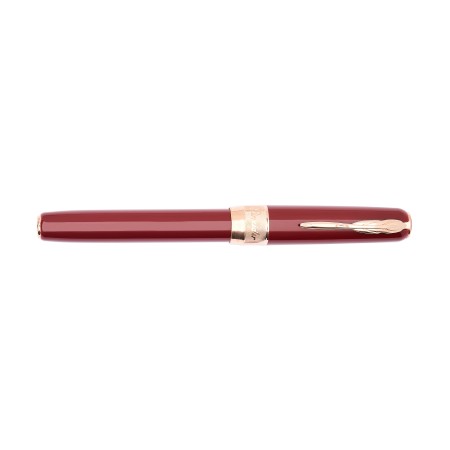 Pineider Classic Rollerball Pen Bordeaux Rose Gold Trims