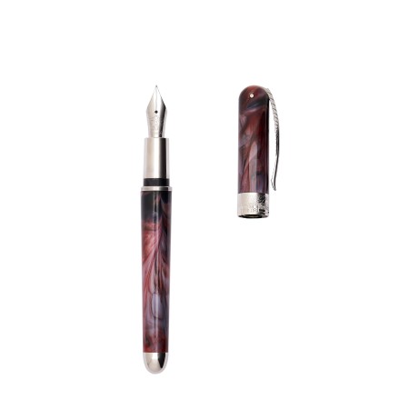 Penna stilografica Avatar UR mini Palladium Trims Red Onyx pennino F