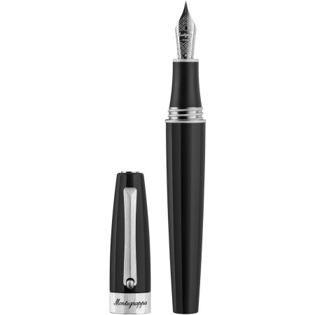 Magnifica 黑色缎面 INOX 钢笔。EF 笔尖