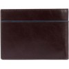 Piquadro Leather Men's Wallet Blue Square Revamp Mogano