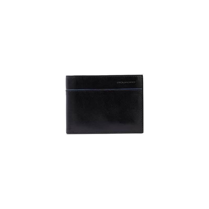 Piquadro Leather Men's Wallet Blue Square Revamp Black