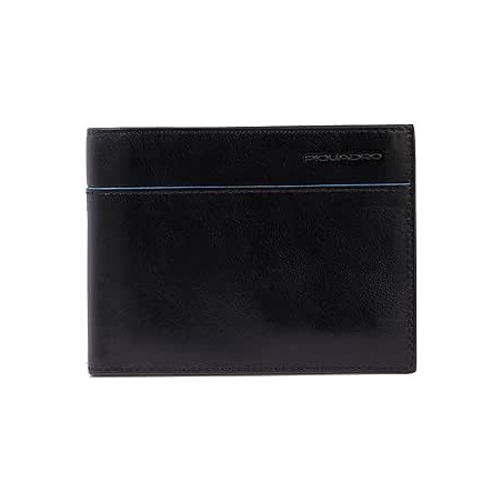 Piquadro Leather Men's Wallet Blue Square Revamp Black