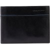 Piquadro Leather Men's Wallet Blue Square Revamp Black