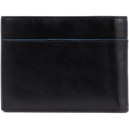 Piquadro Leather Men's Wallet Blue Square Revamp Black