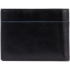 Piquadro Leather Men's Wallet Blue Square Revamp Black