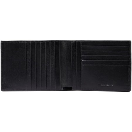 Piquadro Leather Men's Wallet Blue Square Revamp Black