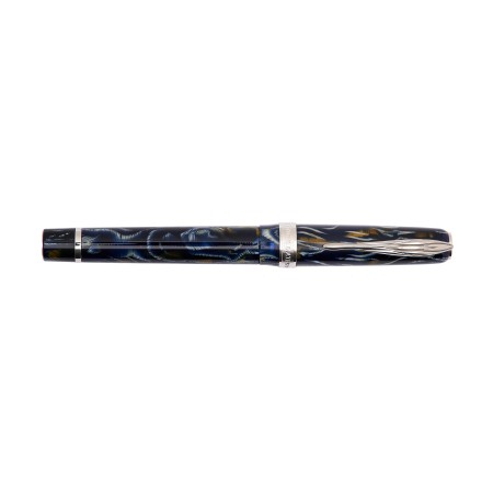 Penna stilografica Antichi matte Wild blue palladium Trims
