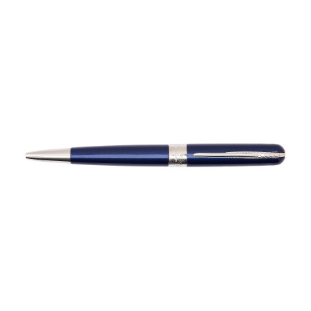 Pineider Avarat Art Shiny Ballpoint Pen Blue Palladium Trims