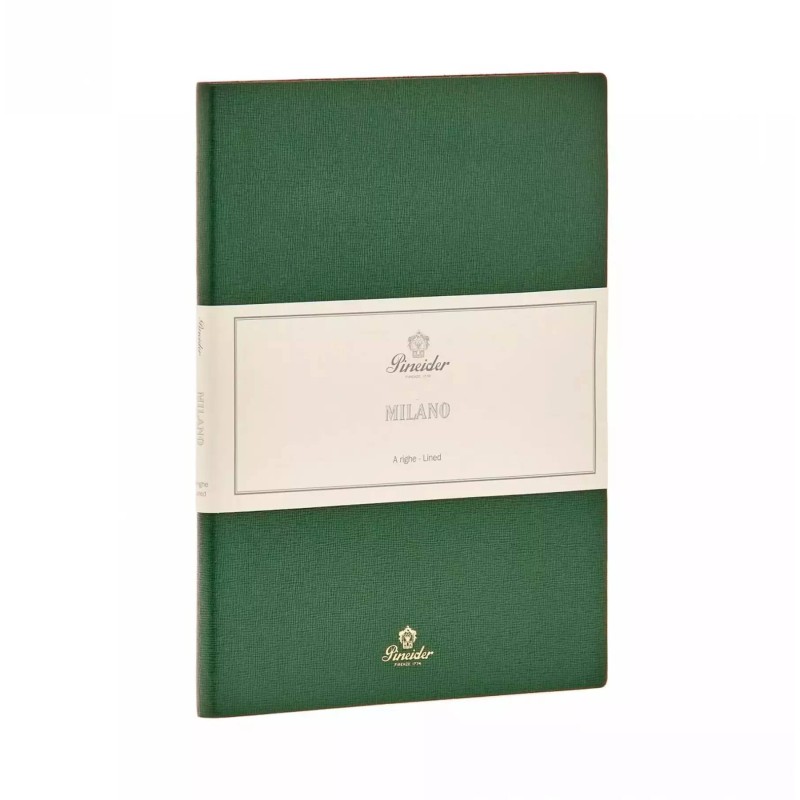 Pineider Lined Notes Milano Medium 14,5x21 cm Green 099107 374