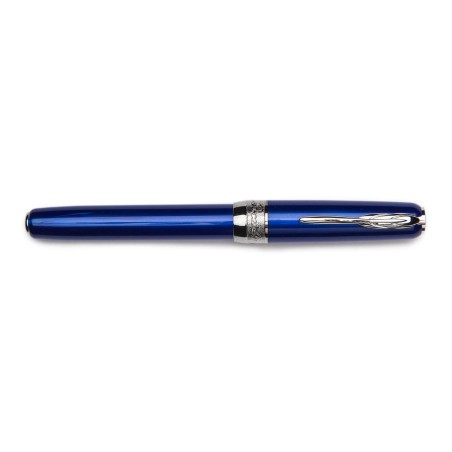 Penna Stilografica Pineider Full Metal Jacket Lightning Blue Pennino F in oro 14 K