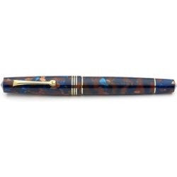 Leonardo Momento Zero Pietra Marina Fountain Pen Goldr trims Fine nib