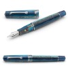 Penna stilografica Leonardo Momento Zero Blue Hawaii finiture color argento Pennino F