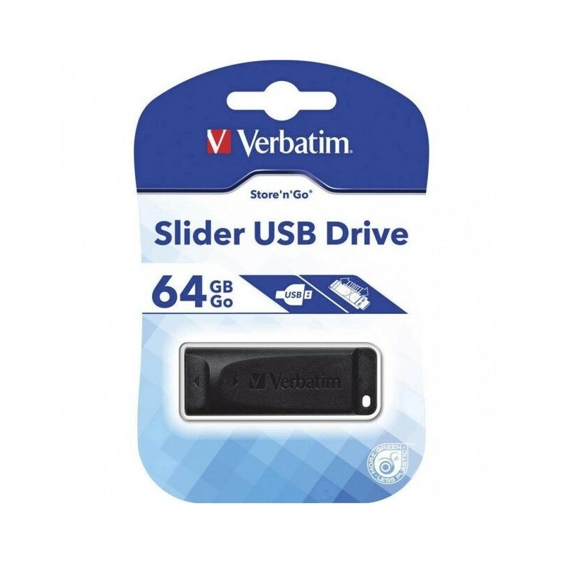 PENDRIVE PENNETTA USB PENNA PEN DRIVE 64GB 64 GB VERBATIM SLIDER USB chiavetta