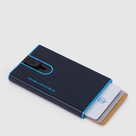 Piquadro Credit Card Holder with sliding system Blue Square PP4825B2BLR/BLU