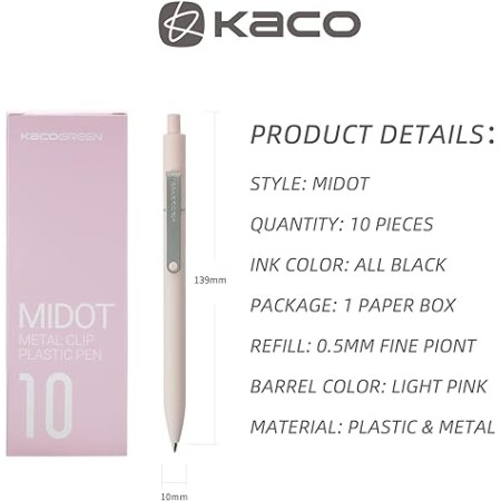 Kaco Midot Gel Ink Ballpoint Rose (10 pcs)