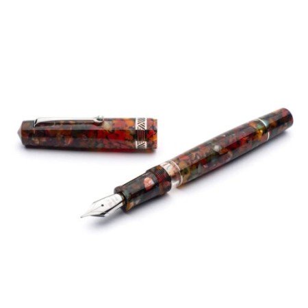 Leonardo Momento Magico Millefiori Fountain Pen Silver trims Fine nib