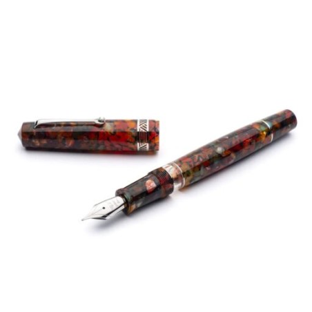 Leonardo Momento Magico Millefiori Fountain Pen Silver trims Fine nib