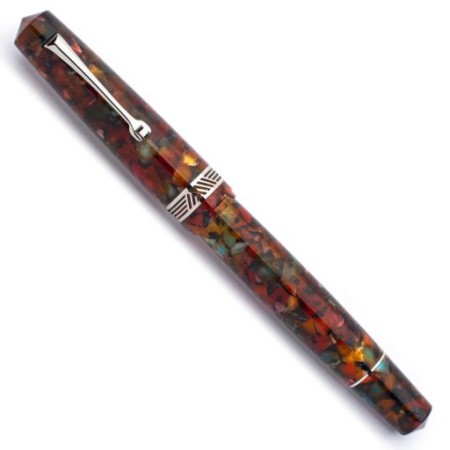 Leonardo Momento Magico Millefiori Fountain Pen Silver trims Fine nib