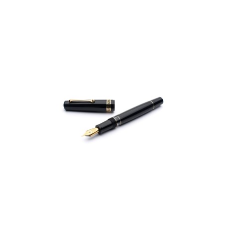 Leonardo Momento Magico fountain pen, glossy black, gold-coloured finish, F nib