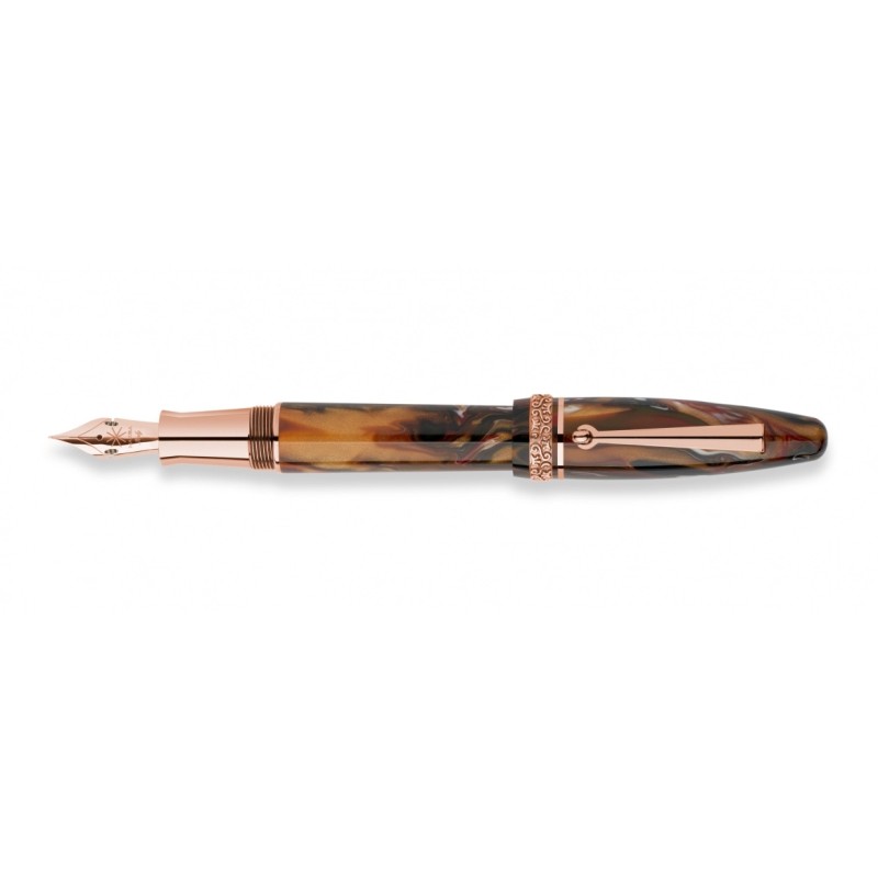 Maiora Ultra Ogiva fountain pen - Golden Age - Fire Fin. rose gold nib F