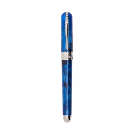 Pineider Avatar UR Mini Fountain pen Blue Red Onyx Palladium Trims Fine nib