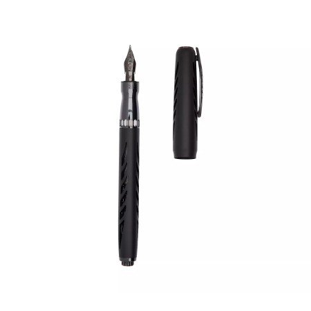 Pineider Millenium Fountain Pen Black trims black nib F 2bottle ink