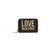 Portafoglio Love Moschino zip around small ecopelle nero