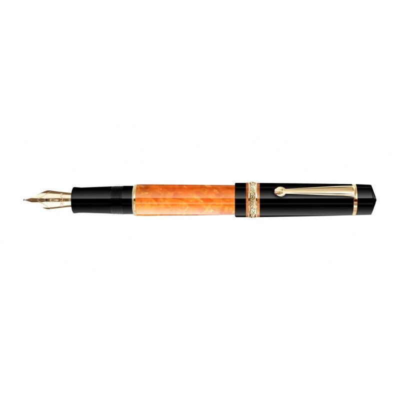 Penna Stilografica Delta DV Original Mid-Size Finiture color oro Pennino F